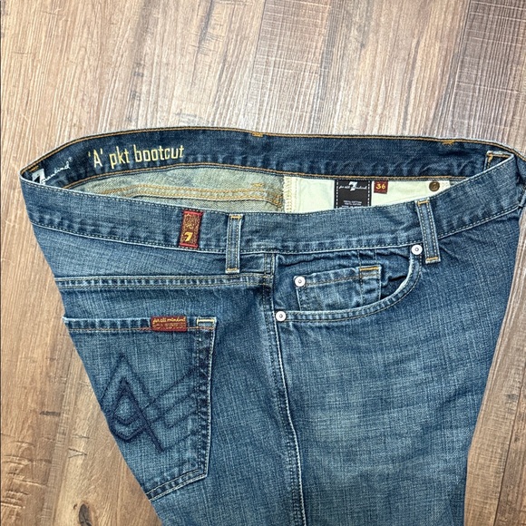 7 For All Mankind Relaxed Fit Dark Blue Jeans - Picture 4 of 4